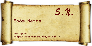 Soós Netta névjegykártya